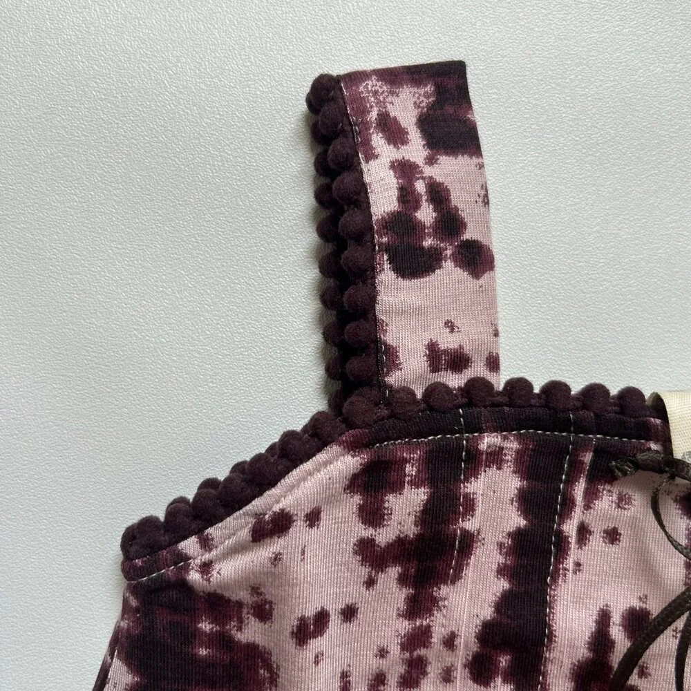 NWT Kate Quinn Modal Tank 3-6M Tanzanite Shibori Pom Pom Baby Top The Woods